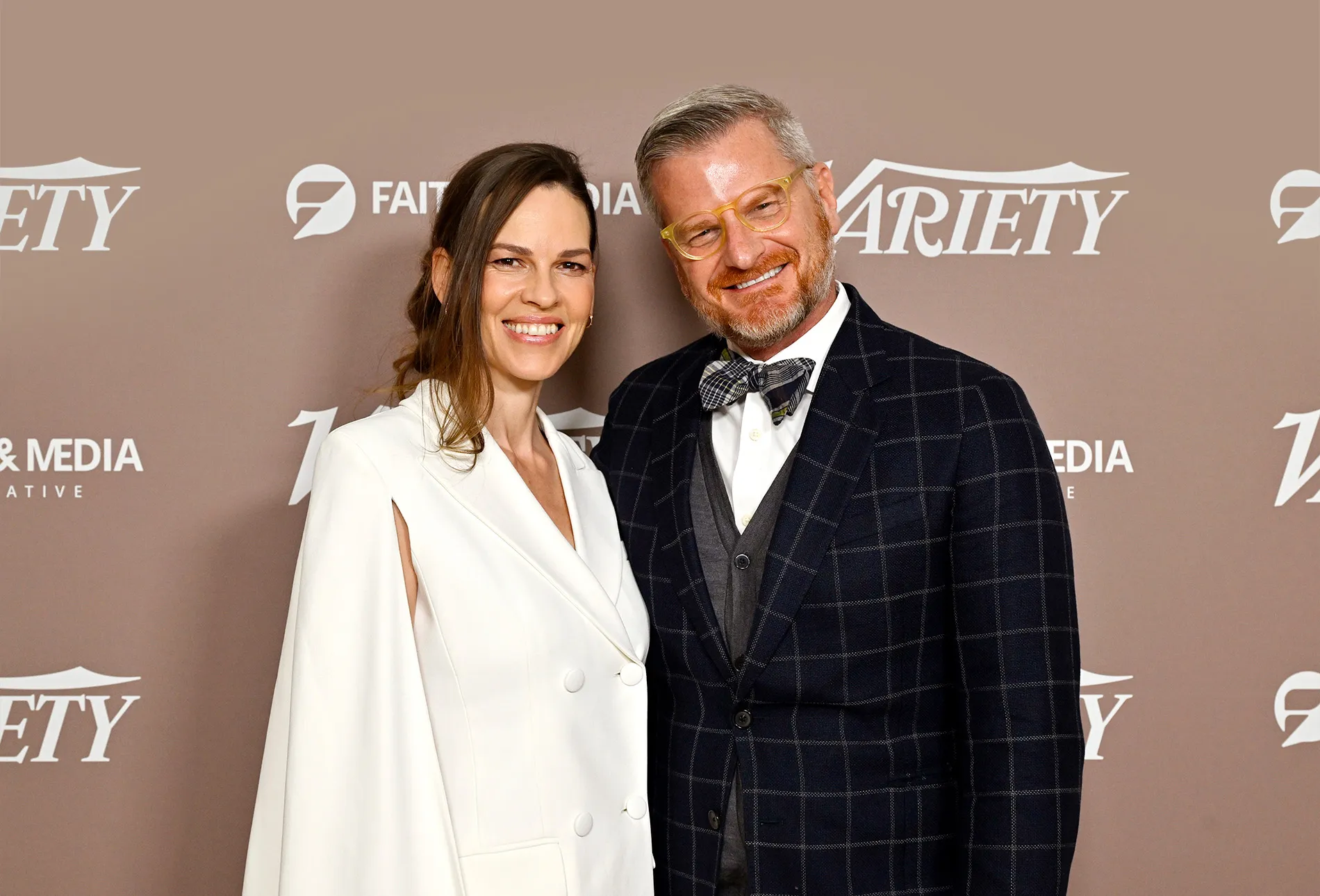 Hilary Swank and Rainn Wilson at the Variety and Faith & Media event.