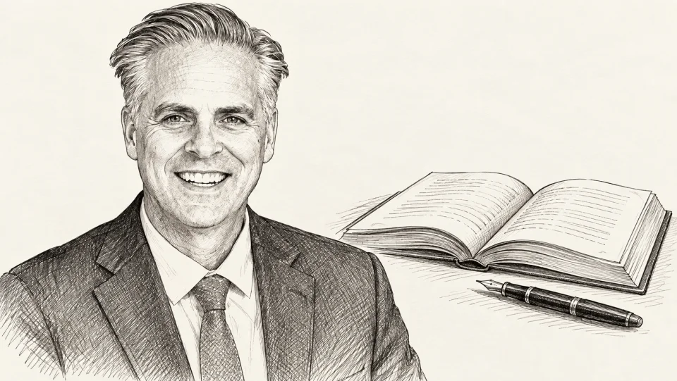 Illustrated portrait of Jason Wright