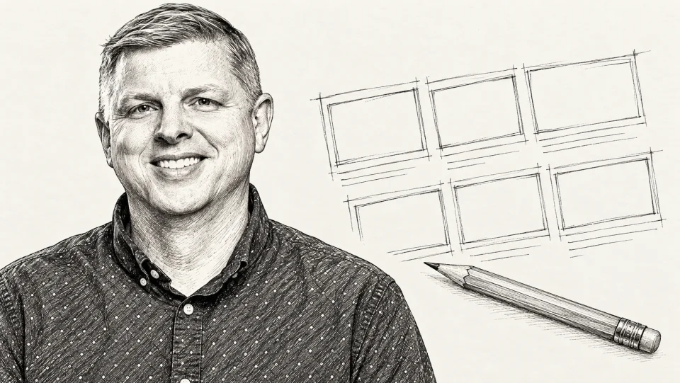 Illustrated portrait of Brandon Sawyer