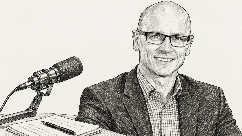 Illustrated portrait of Joel Staley
